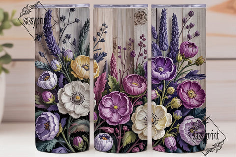 Elegant Lavender Blooms 20oz Tumbler Sublimation sassyprint 