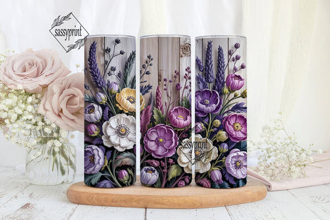 Elegant Lavender Blooms 20oz Tumbler Sublimation sassyprint 