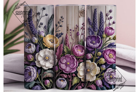 Elegant Lavender Blooms 20oz Tumbler Sublimation sassyprint 