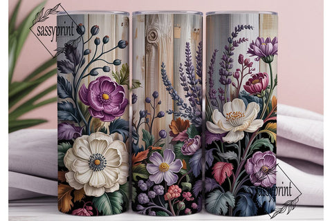 Elegant Lavender Blooms 20oz Tumbler Sublimation sassyprint 