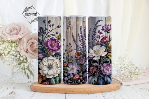Elegant Lavender Blooms 20oz Tumbler Sublimation sassyprint 