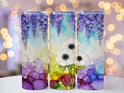 Elegant Lavender Spring Floral Tumbler, Anemone Flower Wrap, 20oz Sublimation PNG, Purple Bloom Tumbler, Elegant Floral Tumbler Design, Spring Flowers Tumbler, Pastel Flower Wrap Sublimation SvggirlplusArt 