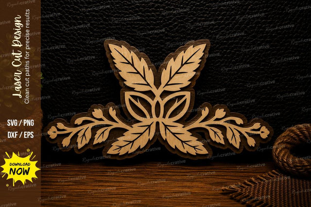 Elegant Leaf Divider Laser Cut SVG Design SVG Regulrcrative 