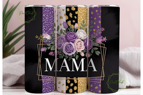 Elegant Mama Leopard Glitter Tumbler Sublimation PixelChick 
