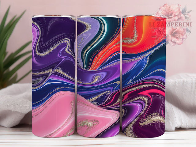 Elegant Marble Glitter Alcohol Ink Tumbler, Alcohol Ink Glitter Wrap, 20oz Tumbler Sublimation, Seamless Stone Design, Shimmer Ink Marble Tumbler, Elegant Glitter Wrap, Luxe Abstract Sublimation Sublimation Li Zamperini 