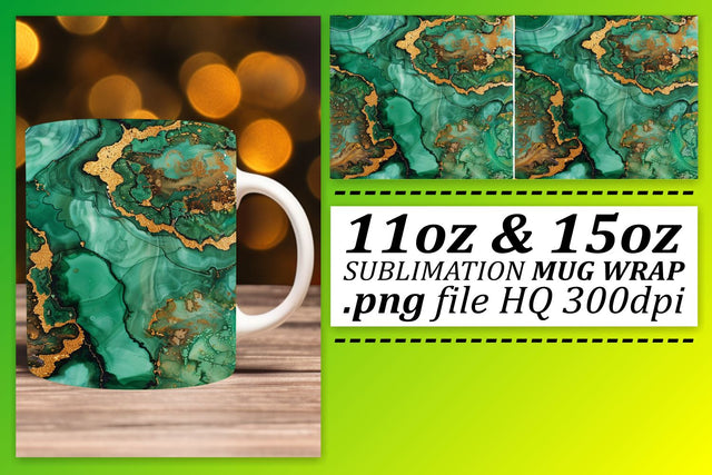 Elegant Marble Print Mug Wrap, Sublimation, 11oz 15oz Sublimation afrosvg 