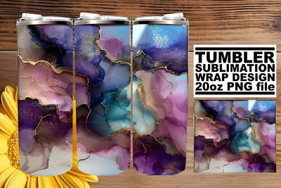Elegant Marble Swirl Tumbler Design - Sublimation 20oz Sublimation afrosvg 