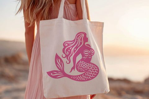 Elegant Mermaid Silhouette SVG | Sea Princess Vector SVG Tafti Art 