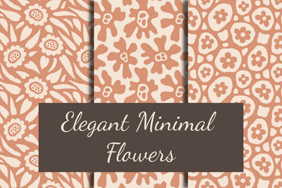 Elegant Minimal Flowers Seamless Patterns Digital Pattern Rin Green 