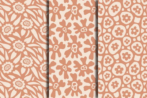 Elegant Minimal Flowers Seamless Patterns Digital Pattern Rin Green 