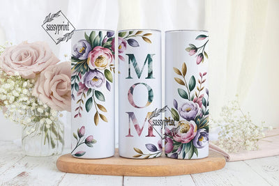 Elegant Mom Floral 20oz Tumbler Wrap Sublimation sassyprint 