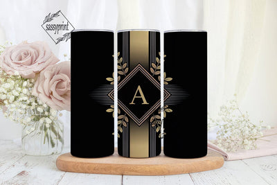 Elegant Monogram A Tumbler Wrap Sublimation sassyprint 