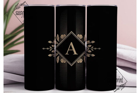 Elegant Monogram A Tumbler Wrap Sublimation sassyprint 