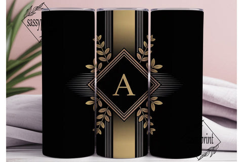Elegant Monogram A Tumbler Wrap Sublimation sassyprint 
