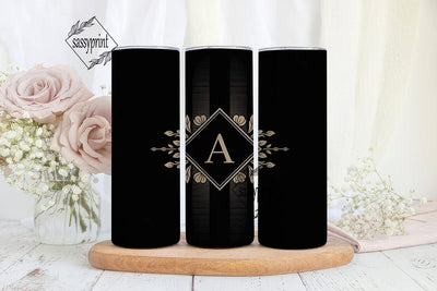 Elegant Monogram A Tumbler Wrap Sublimation sassyprint 