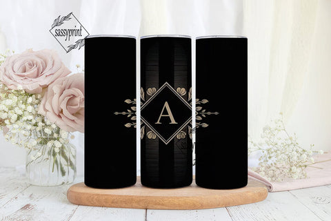 Elegant Monogram A Tumbler Wrap Sublimation sassyprint 