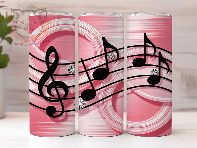 Elegant Music Notes Lover Tumbler, Musical Sublimation Design, Elegant Music Art, 20oz Music Lover Tumbler, Whimsical Music Mug, Artistic Note Cup, Creative Music Wrap Sublimation Lara' s Designs 