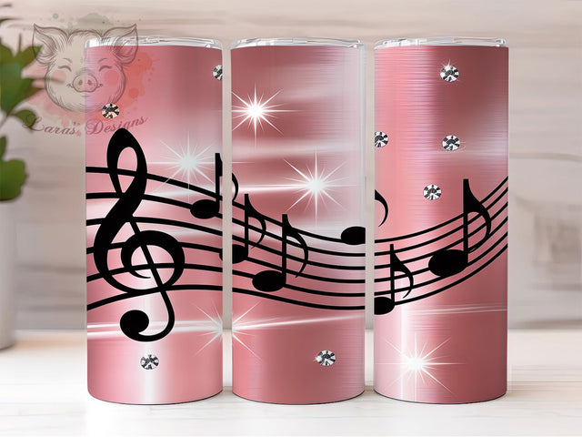 Elegant Music Notes Lover Tumbler, Musical Sublimation Design, Elegant Music Art, 20oz Music Lover Tumbler, Whimsical Music Mug, Artistic Note Cup, Creative Music Wrap Sublimation Lara' s Designs 