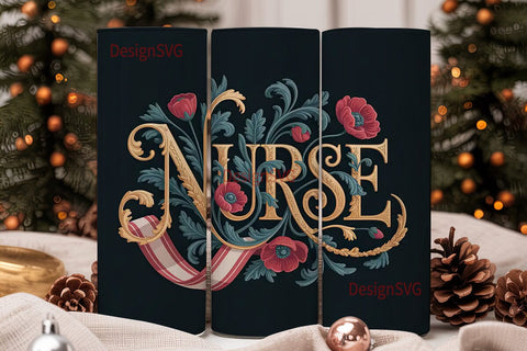 Elegant Nurse 20oz Tumbler Wrap Sublimation DesignSVG 