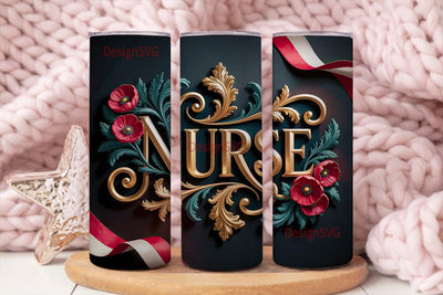 Elegant Nurse 20oz Tumbler Wrap Sublimation DesignSVG 
