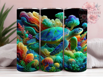 Elegant Ocean Sea Turtle Tumbler, Underwater Tumbler Design, Ocean Life Wrap, Elegant Turtle Wrap, Whimsical Marine Wrap, Sublimation Design, Trendy Gift Idea Sublimation Li Zamperini 