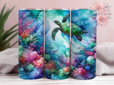 Elegant Ocean Sea Turtle Tumbler, Underwater Tumbler Design, Ocean Life Wrap, Elegant Turtle Wrap, Whimsical Marine Wrap, Sublimation Design, Trendy Gift Idea Sublimation Li Zamperini 
