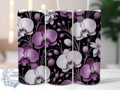Elegant Orchid Floral Tumbler, Elegant Orchid Wrap, Romantic Orchid Cup, 20oz Sublimation Wrap, Stylish Flower Design Tumbler, Artistic Orchid Cup, Nature Orchid Theme Wrap Sublimation ToriDesigns 