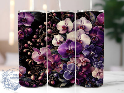 Elegant Orchid Floral Tumbler, Elegant Orchid Wrap, Romantic Orchid Cup, 20oz Sublimation Wrap, Stylish Flower Design Tumbler, Artistic Orchid Cup, Nature Orchid Theme Wrap Sublimation ToriDesigns 