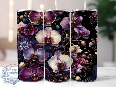 Elegant Orchid Floral Tumbler, Elegant Orchid Wrap, Romantic Orchid Cup, 20oz Sublimation Wrap, Stylish Flower Design Tumbler, Artistic Orchid Cup, Nature Orchid Theme Wrap Sublimation ToriDesigns 