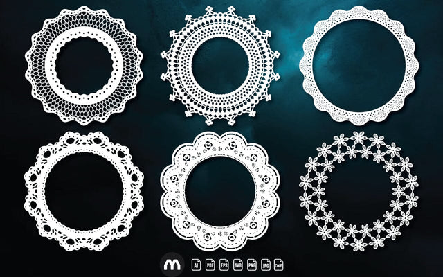 Elegant Outer Circle Lace Frames Collection – Intricate Design for Timeless Elegance SVG naemmiah021 