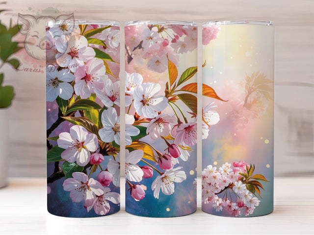 Elegant Peach Blossom Tumbler, Seamless Floral Tumbler, Spring Blossom Wrap, Elegant Flower Wrap, Pink Blossom Wrap, Sublimation Design, Trendy Gift Idea Sublimation Lara' s Designs 
