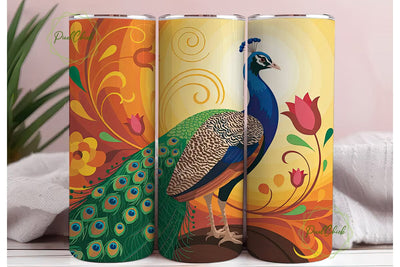 Elegant Peacock 20oz Tumbler Wrap Sublimation PixelChick 