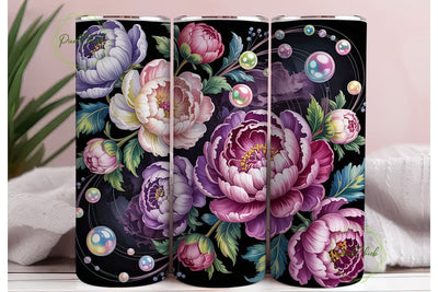 Elegant Peony 20oz Tumbler Wrap Sublimation PixelChick 