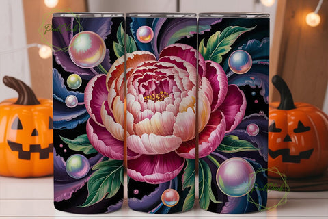 Elegant Peony 20oz Tumbler Wrap Sublimation PixelChick 