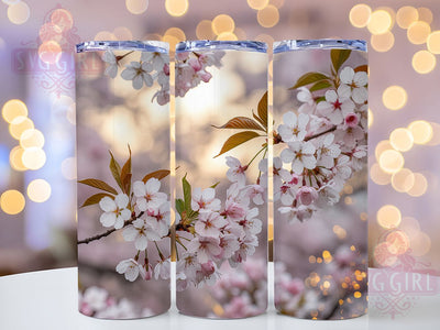 Elegant Pink Cherry Blossom Tumbler, Pink Flower Tumbler, Spring Blossom Wrap, Whimsical Floral Wrap, Elegant Blossom Wrap, Sublimation Design, Trendy Gift Idea Sublimation SvggirlplusArt 