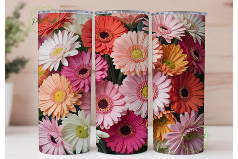 Elegant Pink Floral 20oz Tumbler Wrap Sublimation PixelChick 