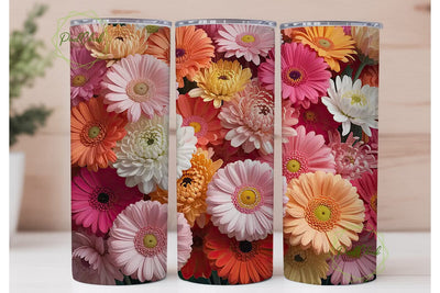 Elegant Pink Floral 20oz Tumbler Wrap Sublimation PixelChick 