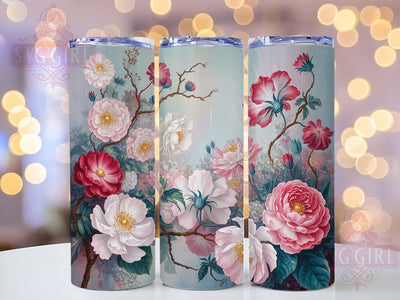 Elegant Pink Floral Blossom Tumbler, Spring Blossom Tumbler, Soft Flower Wrap, Elegant Pink Wrap, Gentle Floral Wrap, Sublimation Design, Trendy Gift Idea Sublimation SvggirlplusArt 