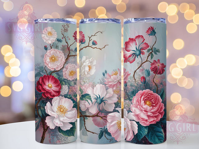 Elegant Pink Floral Blossom Tumbler, Spring Blossom Tumbler, Soft Flower Wrap, Elegant Pink Wrap, Gentle Floral Wrap, Sublimation Design, Trendy Gift Idea Sublimation SvggirlplusArt 
