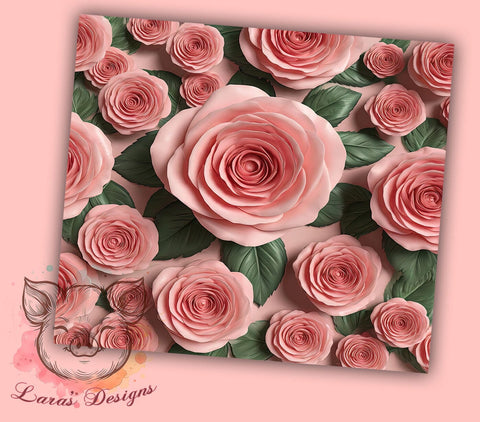 Elegant Pink Floral Spring Tumbler, Pink Floral Tumbler, Elegant Flower Design, 20oz Wrap, Floral Drinkware, Feminine Aesthetic, Spring Gift, Sublimation Art Sublimation Lara' s Designs 