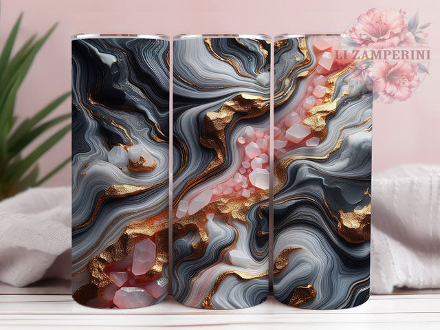 Elegant Pink Glam Agate Stone Tumbler, Elegant Stone Wrap, 20oz Tumbler Sublimation, Glam Crystal Design, Luxe Marble Tumbler, Shimmer Agate Wrap, Chic Pink Sublimation Sublimation Li Zamperini 
