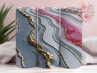 Elegant Pink Glam Agate Stone Tumbler, Elegant Stone Wrap, 20oz Tumbler Sublimation, Glam Crystal Design, Luxe Marble Tumbler, Shimmer Agate Wrap, Chic Pink Sublimation Sublimation Li Zamperini 