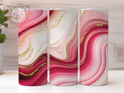 Elegant Pink Gold Alcohol Ink Tumbler, Pink Gold Glitter Wrap, 20oz Tumbler Sublimation, Abstract Glam Design, Shimmer Ink Tumbler, Luxe Marble Wrap, Elegant Glitter Sublimation Sublimation Lara' s Designs 