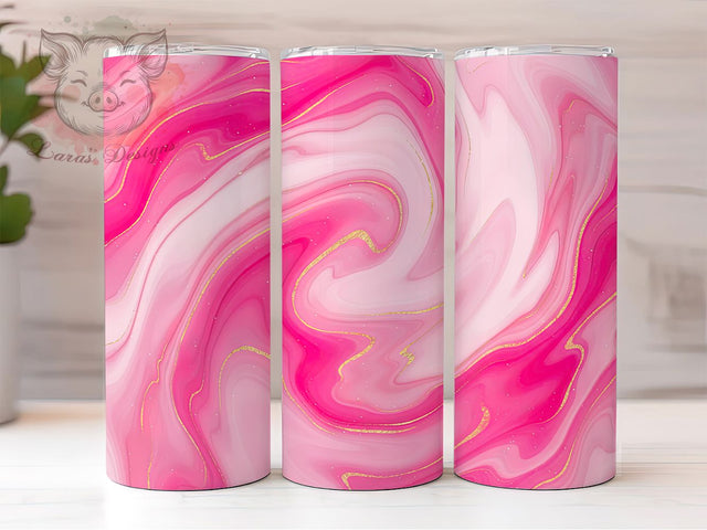 Elegant Pink Gold Alcohol Ink Tumbler, Pink Gold Glitter Wrap, 20oz Tumbler Sublimation, Abstract Glam Design, Shimmer Ink Tumbler, Luxe Marble Wrap, Elegant Glitter Sublimation Sublimation Lara' s Designs 