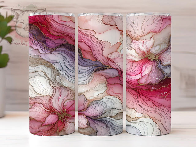 Elegant Pink Gold Marble Tumbler, Elegant Marble Wrap, Glam Gold Marble Cup, 20oz Sublimation Wrap, Stylish Marble Design Tumbler, Artistic Pink Gold Cup, Luxury Marble Theme Sublimation Lara' s Designs 