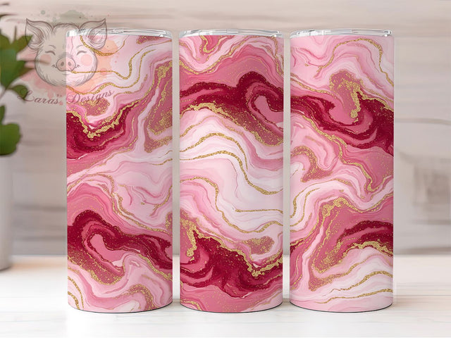 Elegant Pink Gold Silver Marble Tumbler, Elegant Metallic Wrap, 20oz Tumbler Sublimation, Glam Marble Art Design, Shimmer Stone Tumbler, Luxe Swirl Wrap, Chic Marble Sublimation Sublimation Lara' s Designs 