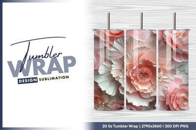 Elegant Pink Paper Flowers Background For Decoration Sublimation Regulrcrative 