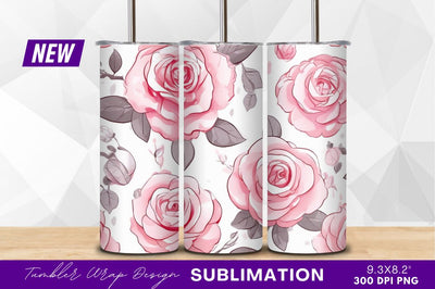 Elegant pink rose watercolor seamless pattern clipart Sublimation Regulrcrative 