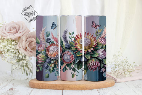 Elegant Protea Floral 20oz Tumbler Wrap Sublimation sassyprint 