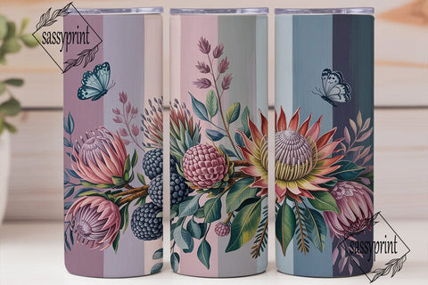 Elegant Protea Floral 20oz Tumbler Wrap Sublimation sassyprint 